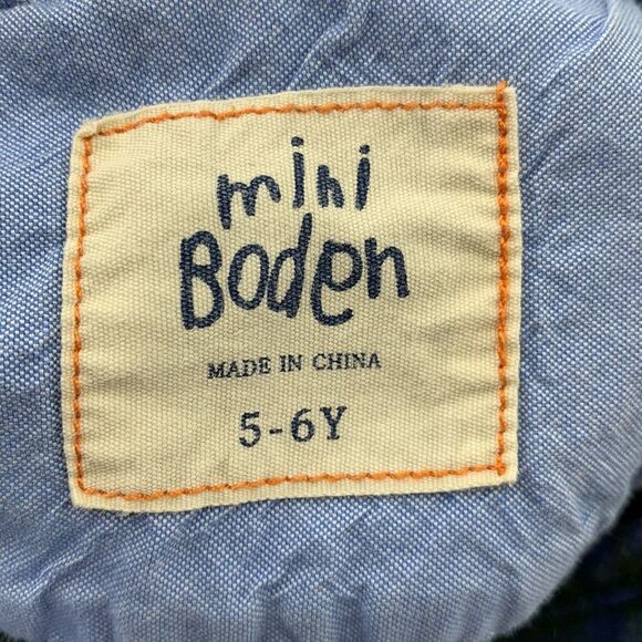 Mini Boden Blue Plaid Button Up Flannel Shirt Sz 5-6Y - Picture 3 of 5